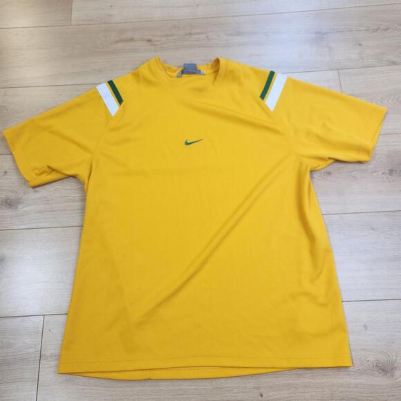 Nike Other - Vintage Y2K Nike Shirt Mens XL Yellow Center Swoosh Football Jersey Ducks